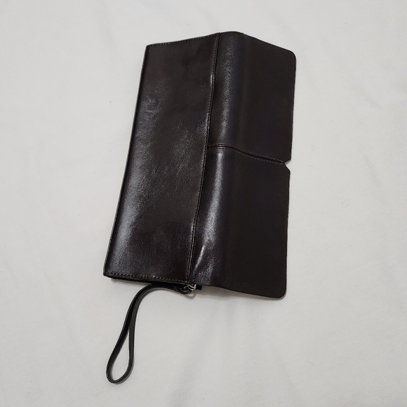 Alfani Brown Genuine Leather Clutch Wristlet Wallet Minimalist Carolyn Core 90s - Picture 6 of 12